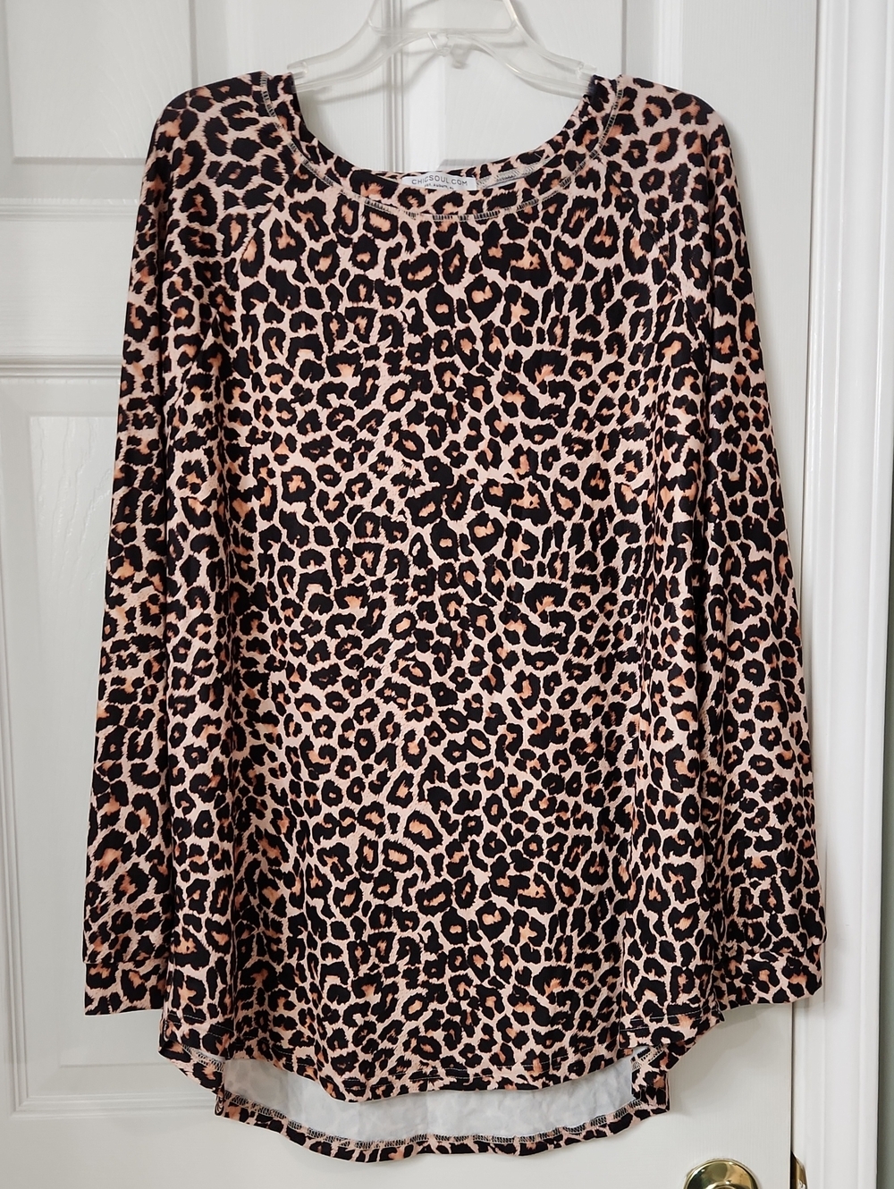 Leopard Print Long Sleeve Women's Top